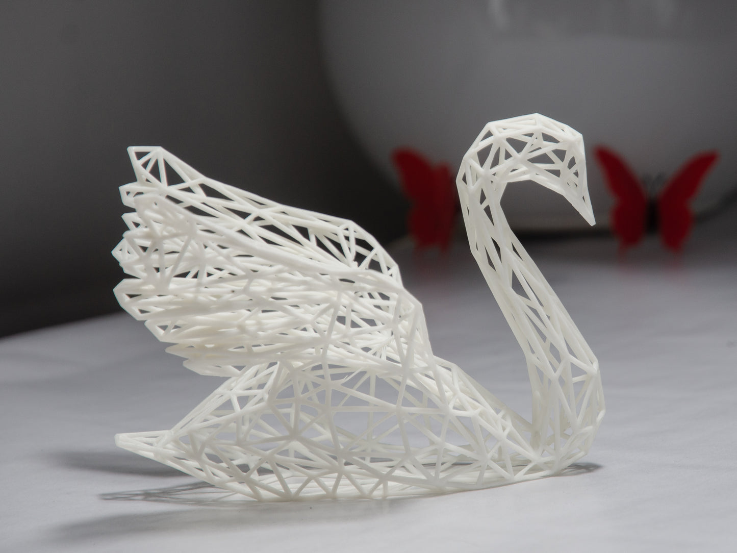 Geometric Swan Couple - Minimalistic Design