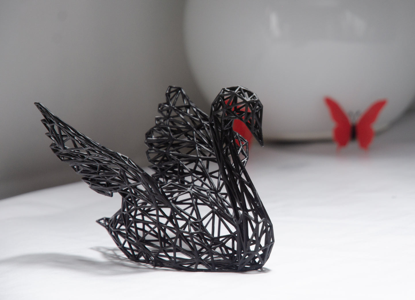 Geometric Swan Couple - Minimalistic Design
