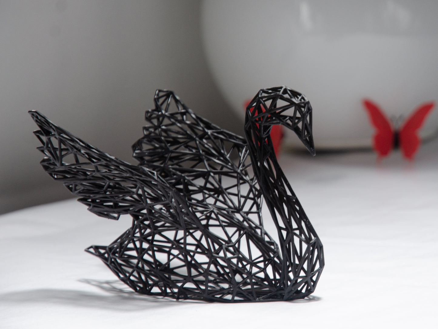 Geometric Swan Couple - Minimalistic Design