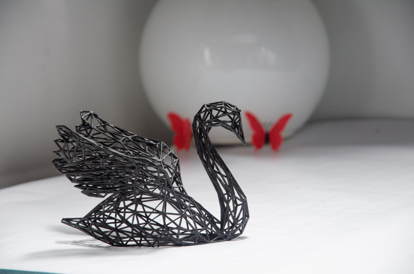 Geometric Swan Couple - Minimalistic Design