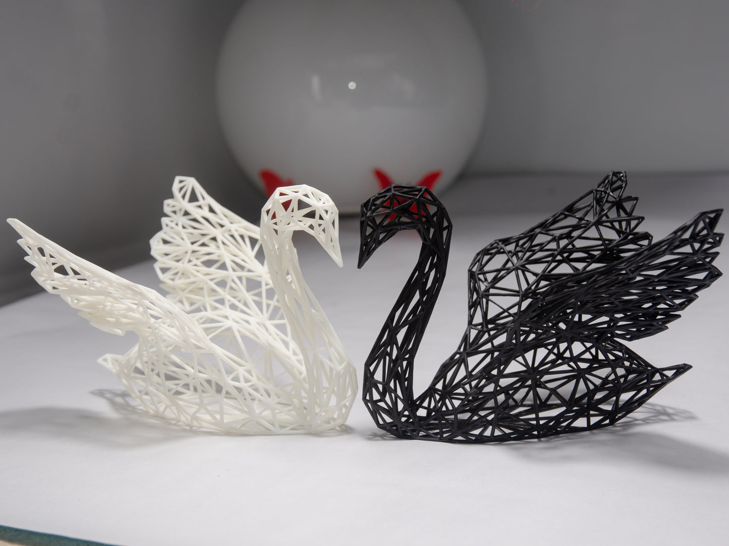 Geometric Swan Couple - Minimalistic Design