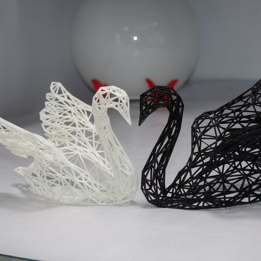Geometric Swan Couple - Minimalistic Design