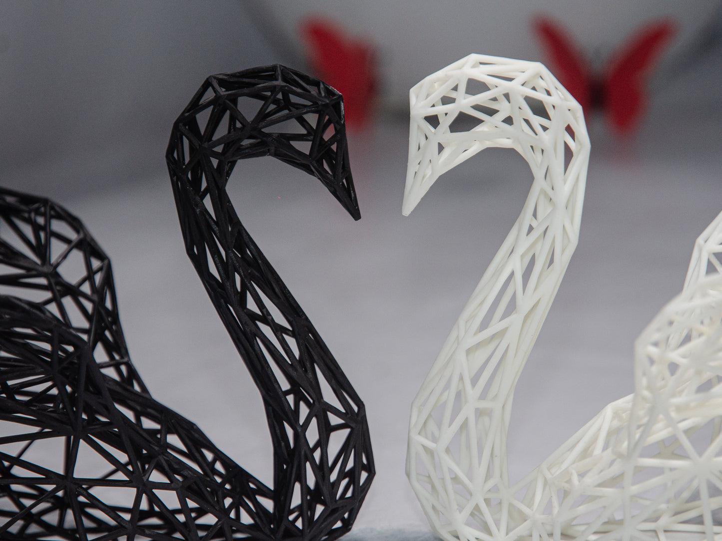 Geometric Swan Couple - Minimalistic Design