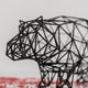 Sculpture décorative hippopotame 3D Line Art