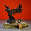 Mystical Raven Sculpture – Intricate Wired Grid Design - Open Wings for Enchanting Home Decor