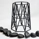 Vase vertical géométrique en fil de fer – Design noir pour pots de 10 cm et décoration de table de mariage