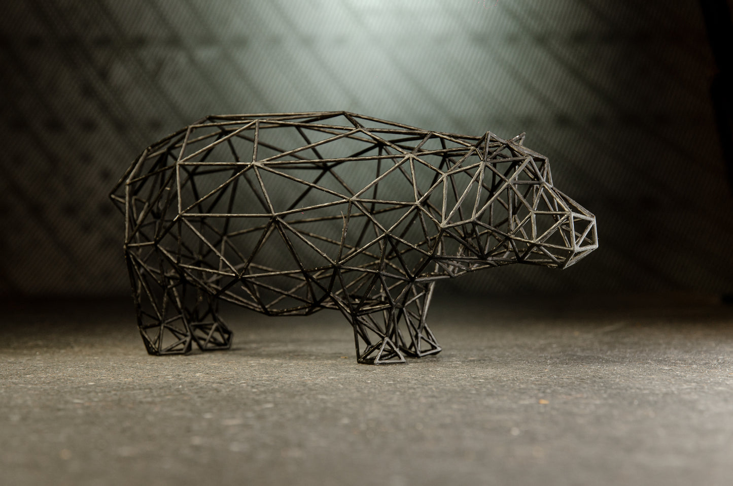 Sculpture décorative hippopotame 3D Line Art