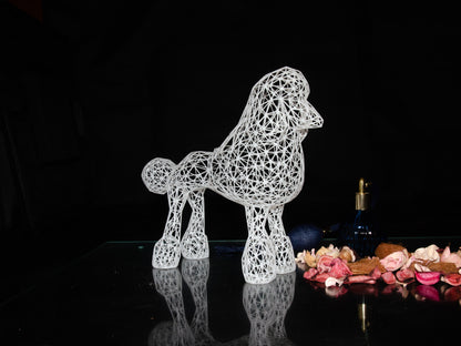 Elegant Wire Poodle Sculpture – Modern Dog Decor for Home and Office