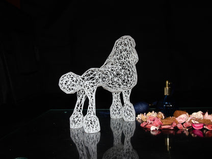 Elegant Wire Poodle Sculpture – Modern Dog Decor for Home and Office