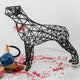 Sculpture décorative de chien en ligne fine 