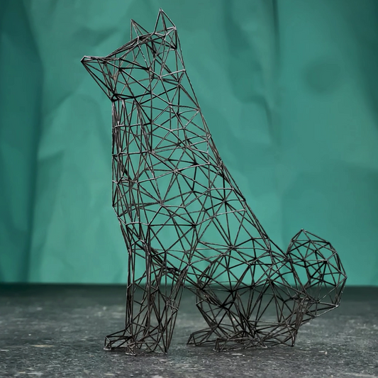 Adorable Akita Dog Sculpture