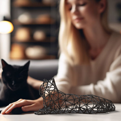 Elegant Cat Laying Decor Sculpture