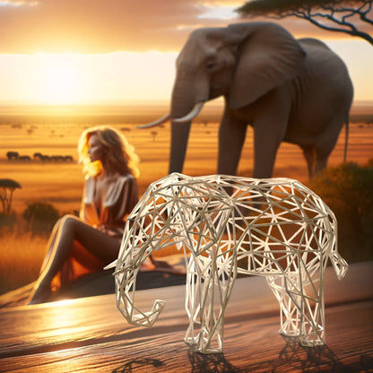 Majestic Elephant Wire Sculpture