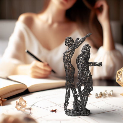 Zwillinge Dekor Skulptur - 3D Gitter Design Zodiac Art 