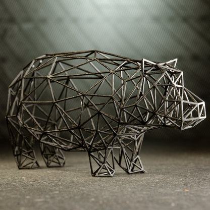 Line Art 3D Nilpferd Dekor Skulptur 