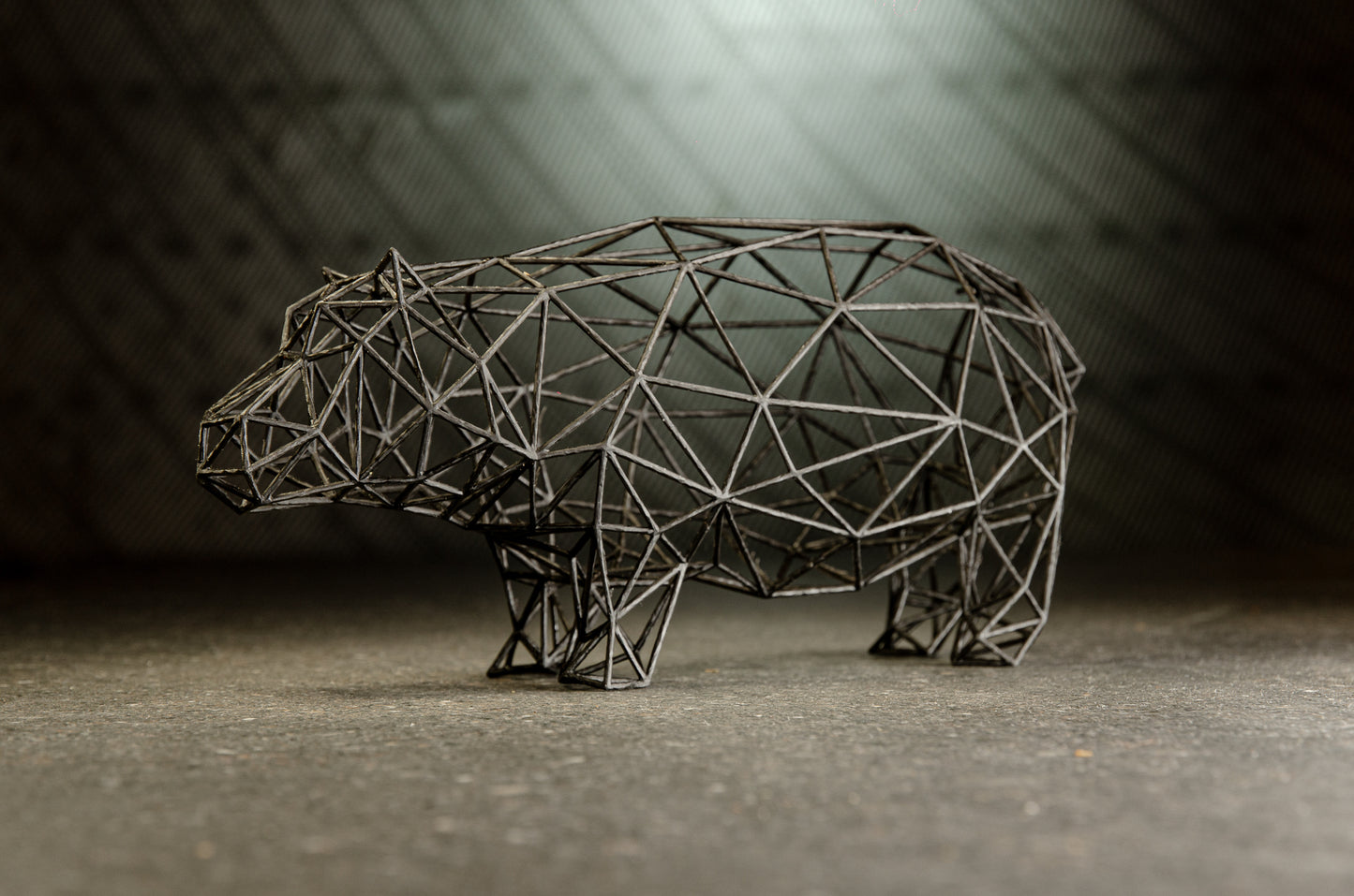 Line Art 3D Nilpferd Dekor Skulptur 