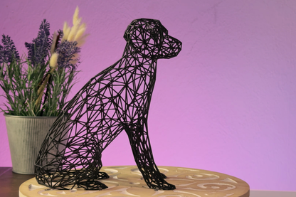 Elegant Labrador Wire Art Sculpture – Modern Decor in Black or White