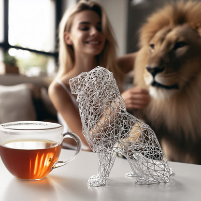 Majestic Lion Wire Art Sculpture