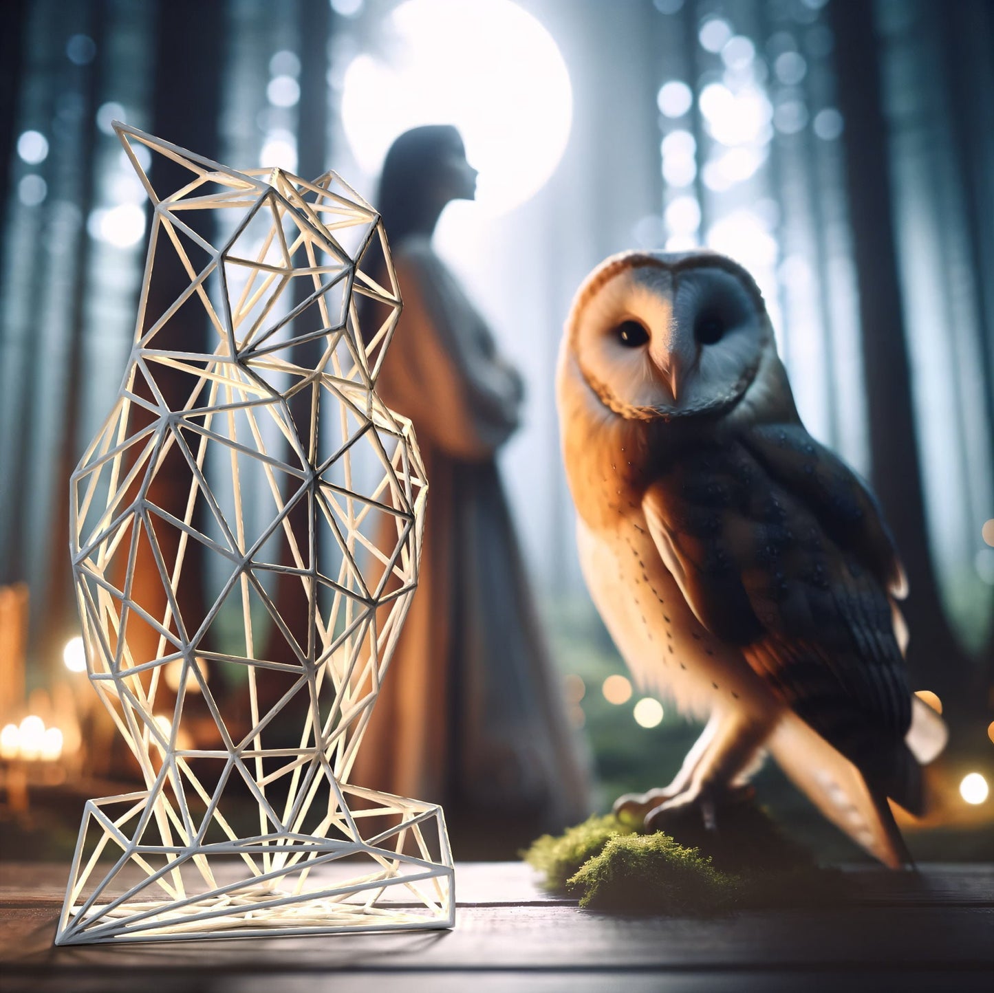 Minimalistic Owl Sculpture