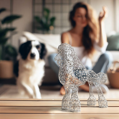 Elegant Wire Poodle Sculpture – Modern Dog Decor for Home and Office