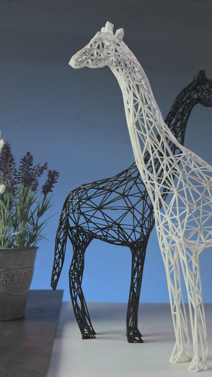 Elegant Giraffe Wireframe Sculpture