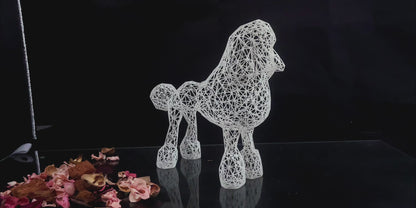 Elegant Wire Poodle Sculpture – Modern Dog Decor for Home and Office