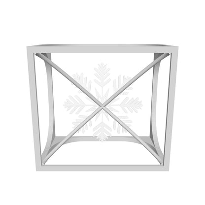 Snowflake Cube –  Snowflake Sculpture - Minimalist Cube Design for Winter-Inspired Home Decor