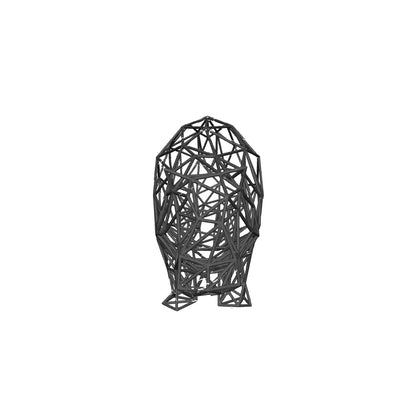 Line Art 3D Hippo Decor Sculpture