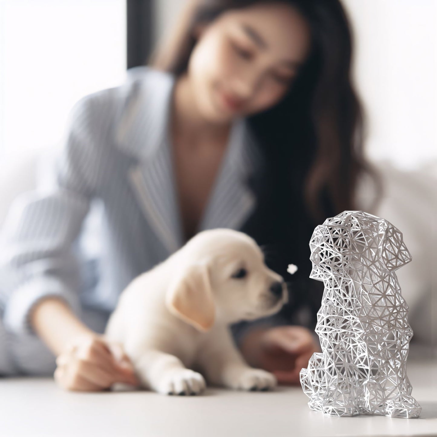 Entzückende 3D-gedruckte Welpenskulptur