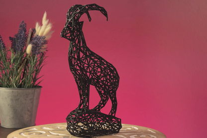 Geometric Capricorn Ibex Zodiac Sign Sculpture