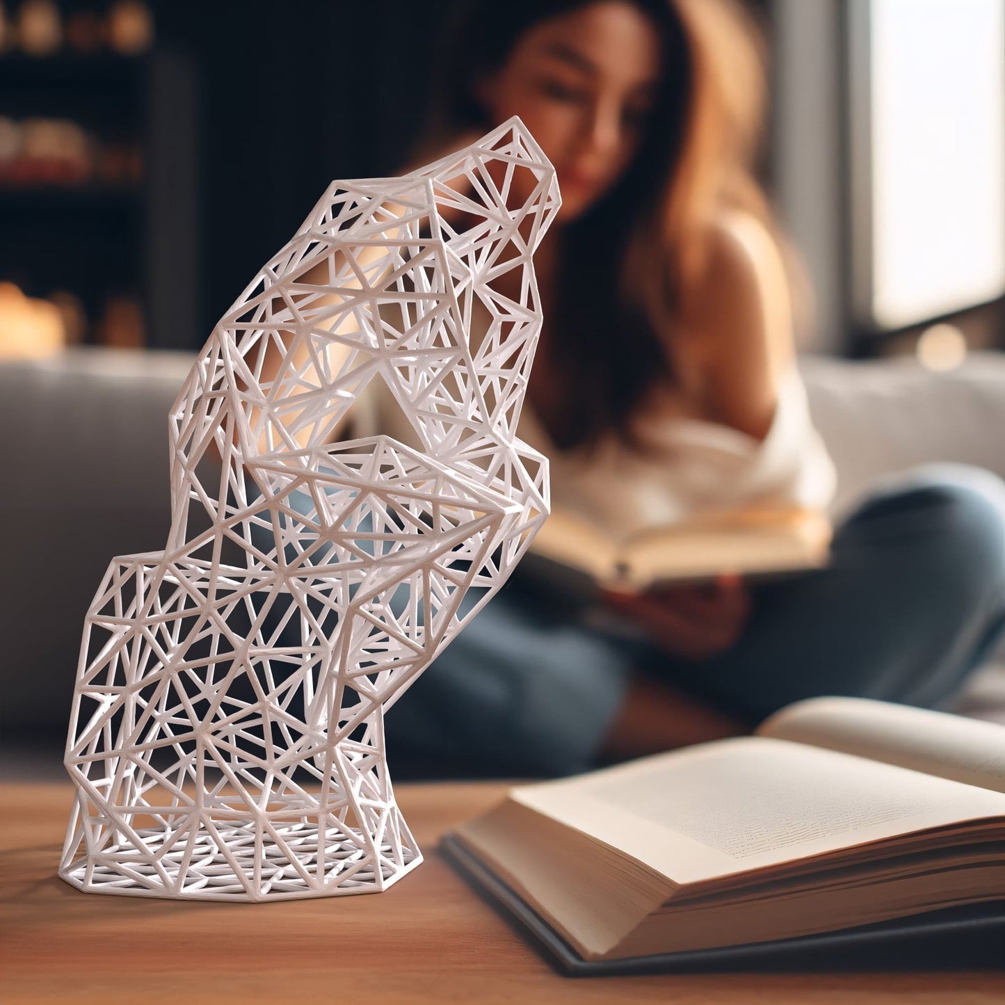 The Thinker Modern Oneline 3D Sculpture